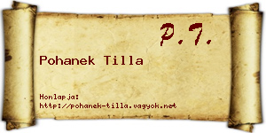 Pohanek Tilla névjegykártya
